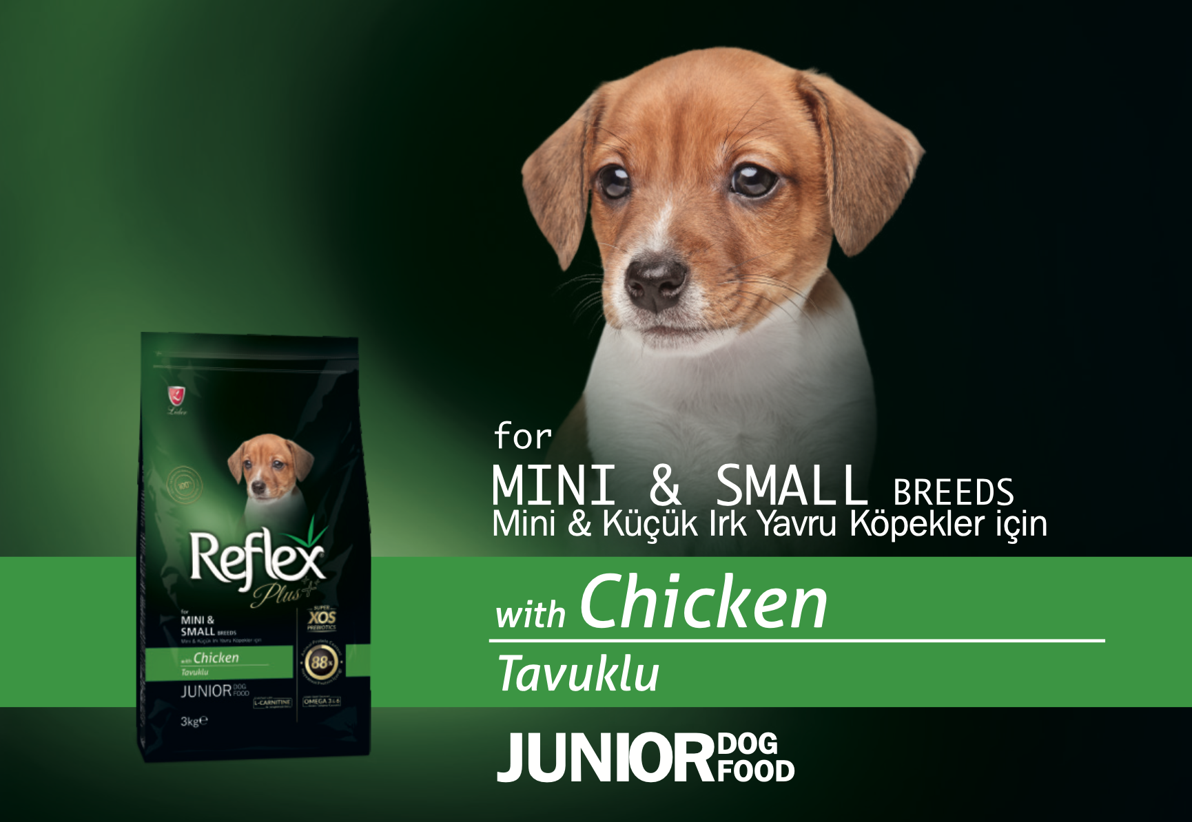 Thức Ăn Hạt Cho Chó Con Reflex Plus Vị Gà Gói 3kg - Reflex Plus Mini & Small Junior - [Nông Trại Thú Cưng]