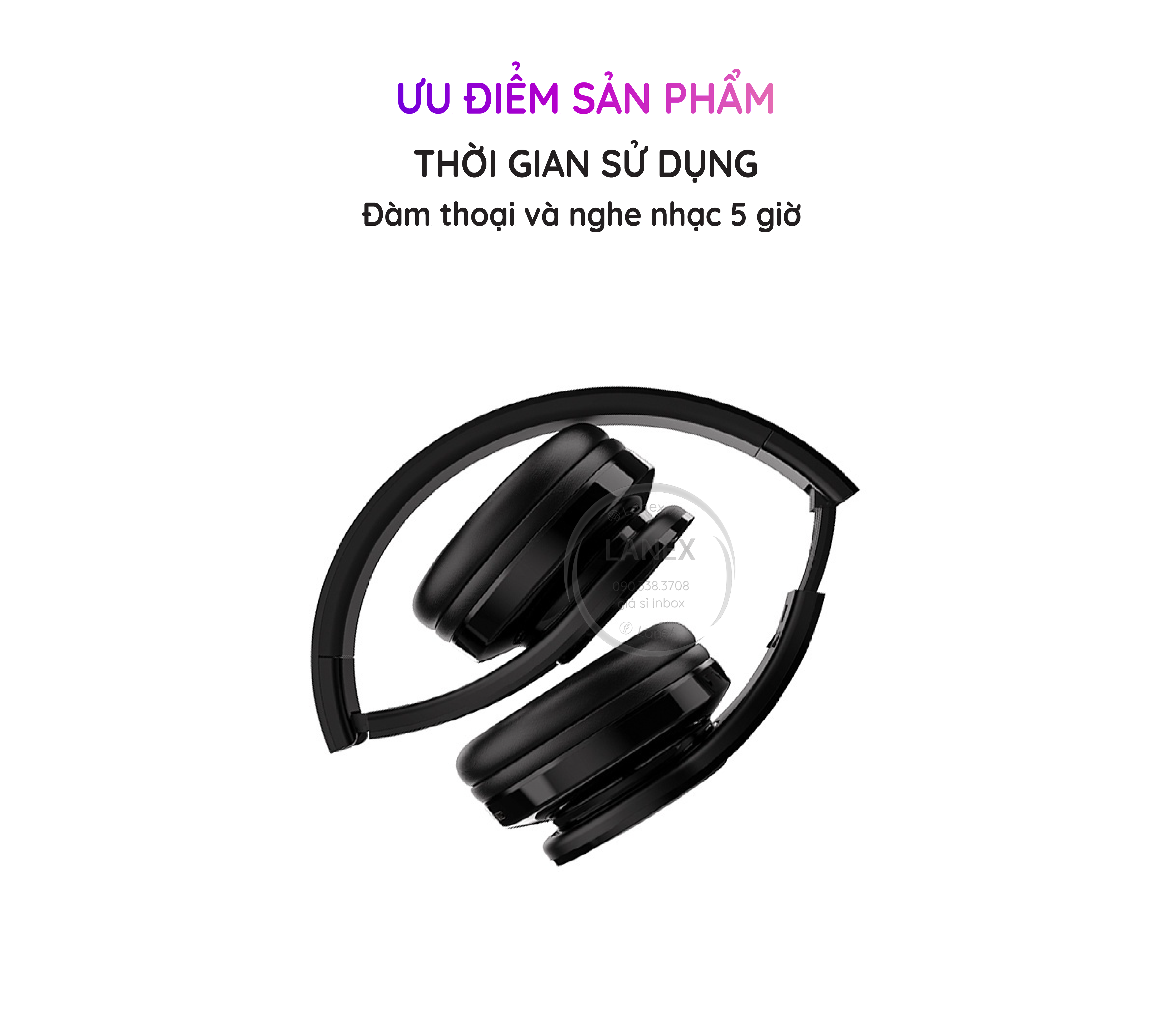 Tai Nghe Bluetooth Lanex Lt13 Headphone V5.0 Có Mic