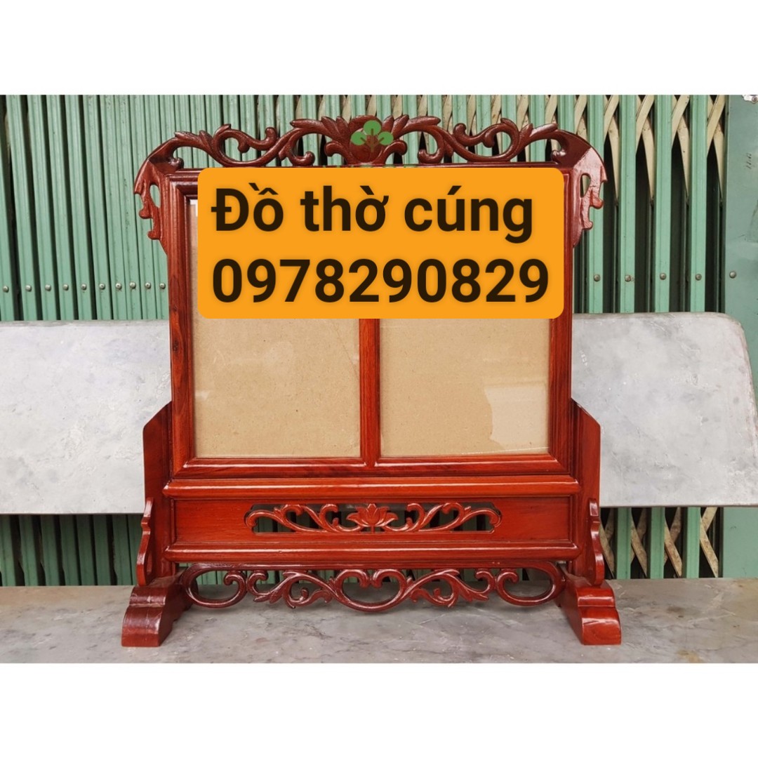 khung ảnh thờ đôi gỗ hương (kích thước một ảnh 25 x 35 cm)
