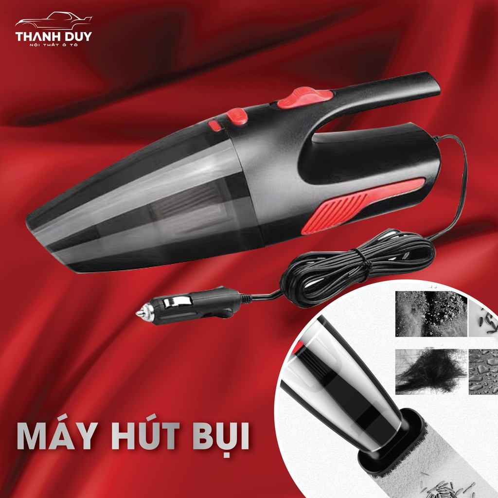 Máy Hút Bụi Ô tô cực khỏe 12V - màu đen đỏ Thiết kế nhỏ, gọn cầm tay hút bụi chuyên dụng