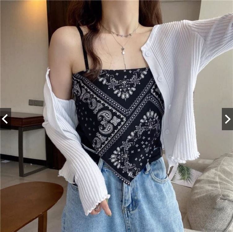 Áo yếm tam giác in thổ cẩm