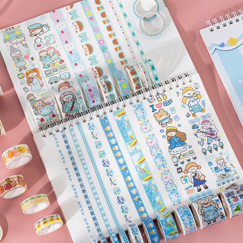 [GIRL THINGS] Hộp 100 cuộn washi tape dễ thương (có tách lẻ 20 cuộn)