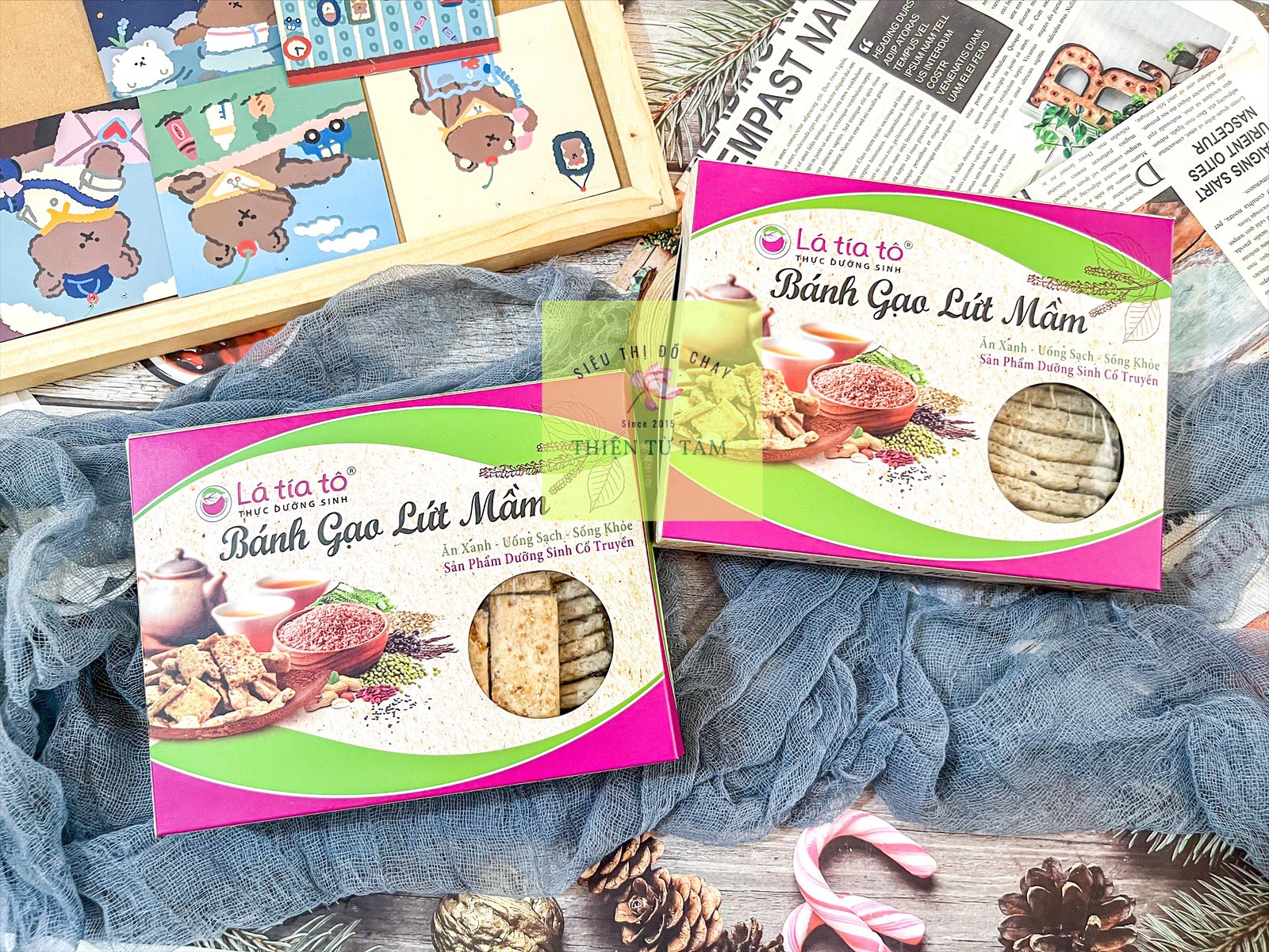 Bánh gạo lứt mầm dinh dưỡng thực phẩm dưỡng sinh thơm ngon hộp 300g