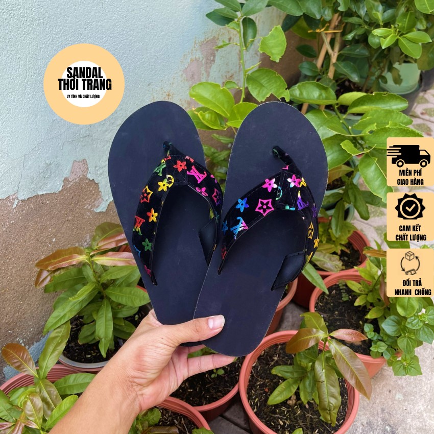 [MIỄN PHÍ SHIP]Dép Cặp Nam Nữ Chữ h, SANDALTHOITRANG Dép Sandal Nữ Quai Ngang Và Dép Nam Quai Kẹp Màu Đen (ẢNH THẬT 100%) Full size 30-44 Nam Nữ