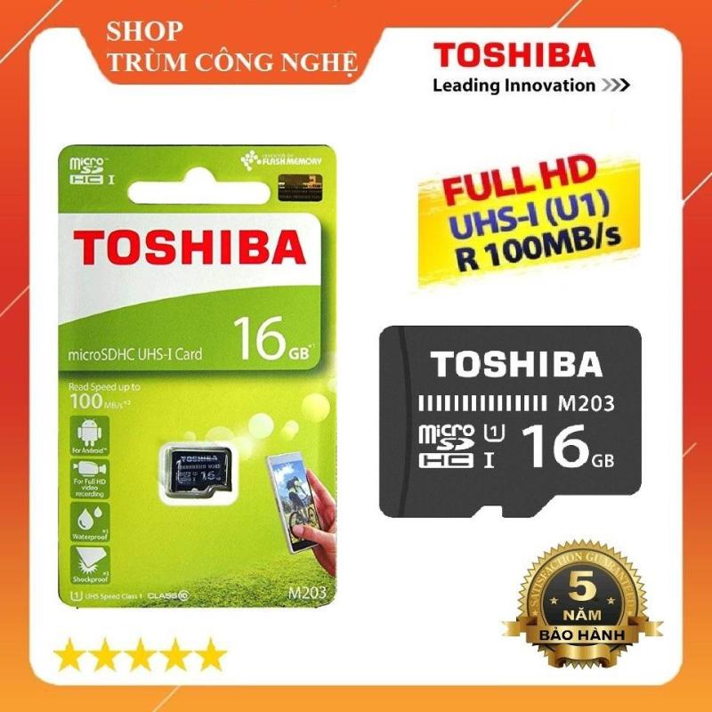 Thẻ nhớ MicroSD Toshiba M203 16GB Class10 100MB/s - Dành cho camera và điện thoại (Đen)