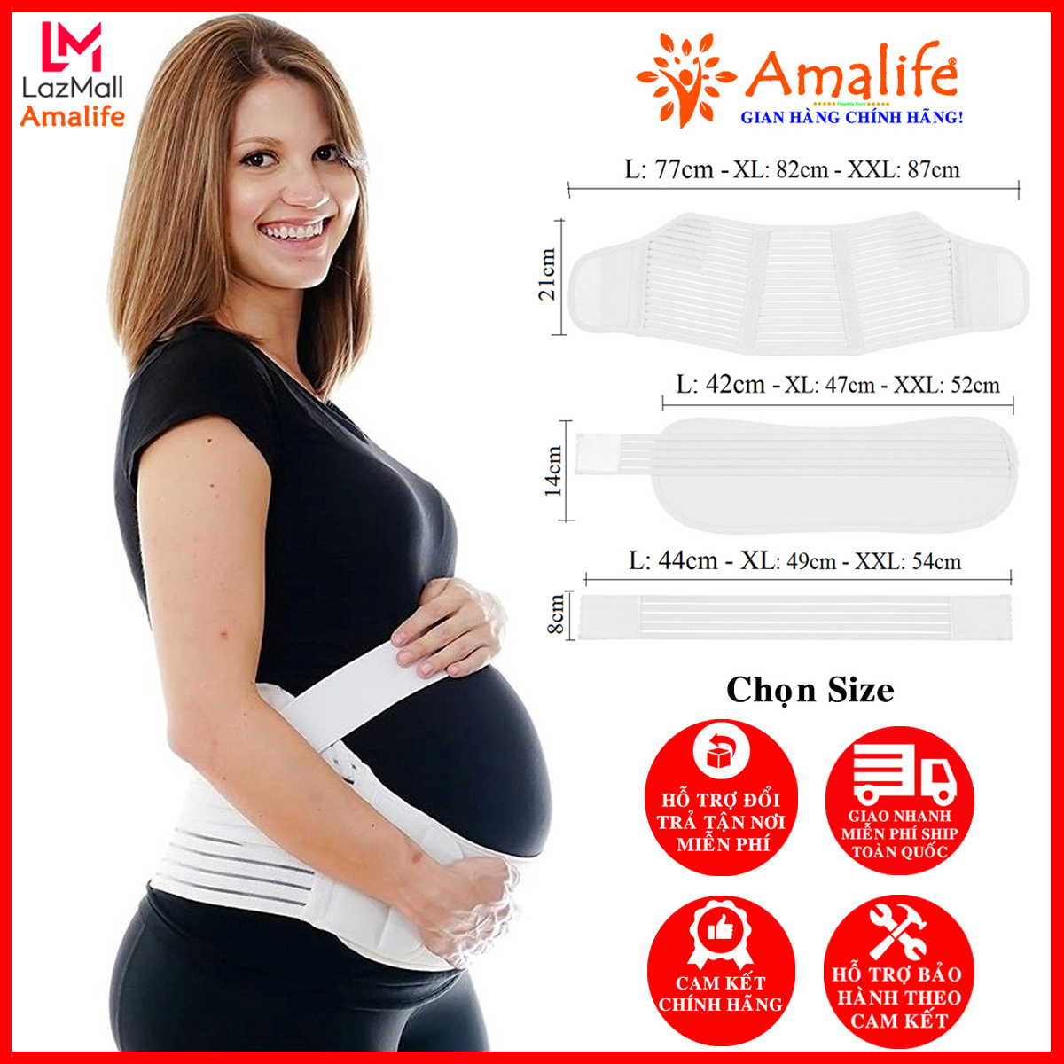 Đai Đỡ Bụng Bầu Cho Mẹ Bầu Chính Hãng Amalife - Nhiều size