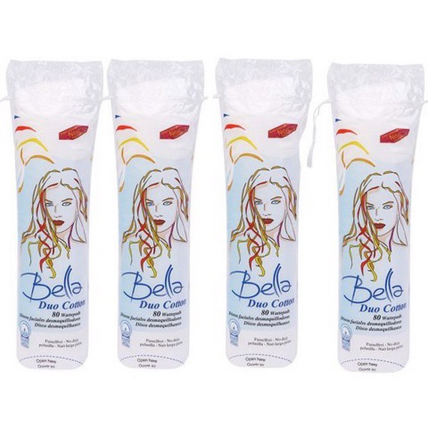 [Có sẵn]Combo 4 bịch bông tẩy trang Bella 80 Miếng Duo Cotton