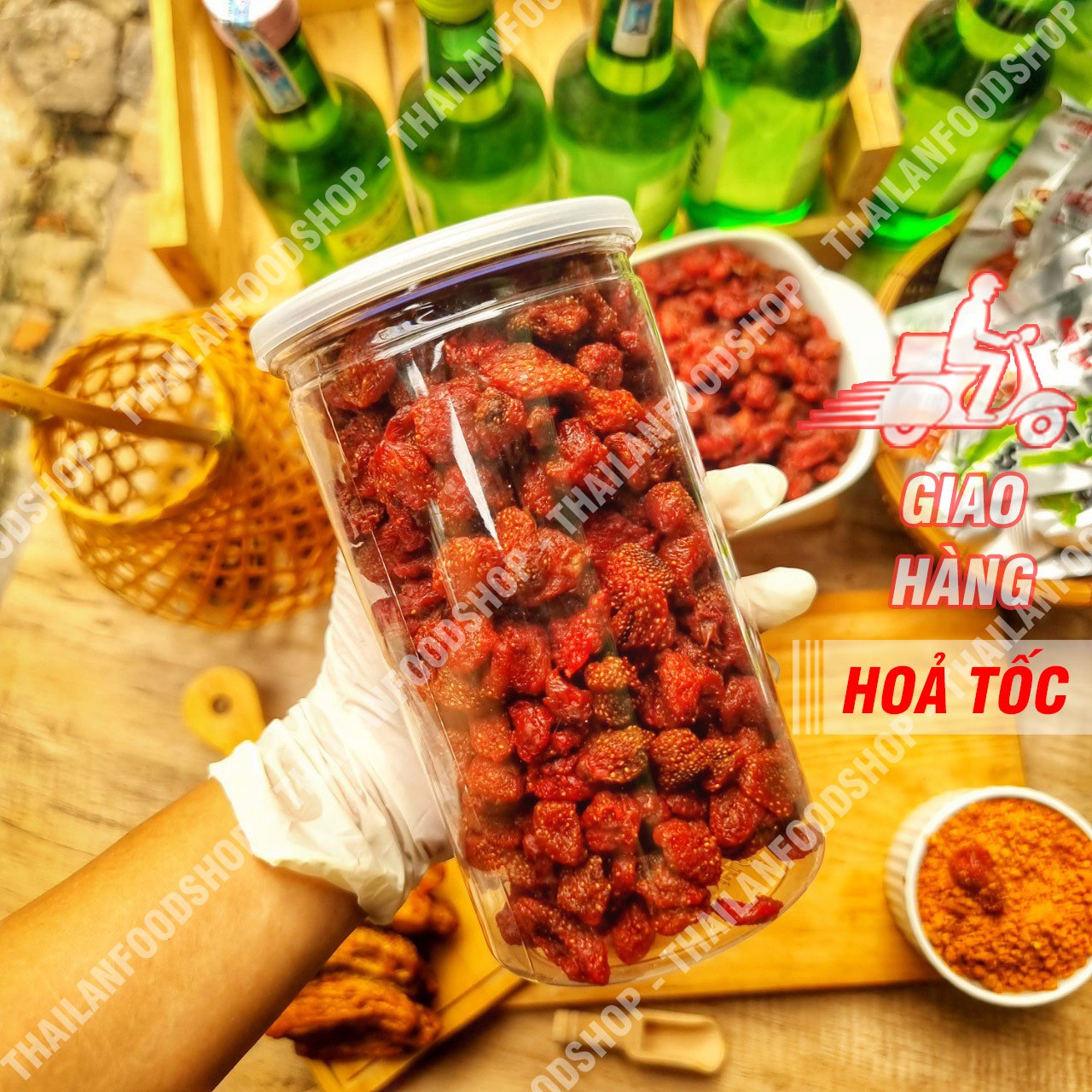 Dâu tây sấy dẻo đà lạt - lon 500gr
