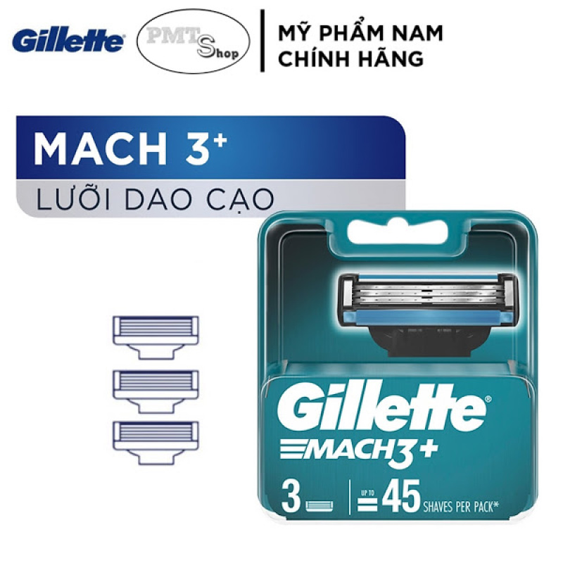 Hộp Lưỡi dao cạo râu Gillette Mach3 Classic vỉ 3 cái - Mach 3 Basic cao cấp
