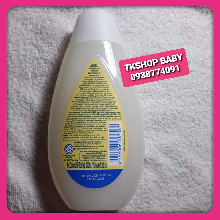[HCM]SỮA TẮM JOHNSONS CHỨA SỮA VÀ YẾN MẠCH 200ML