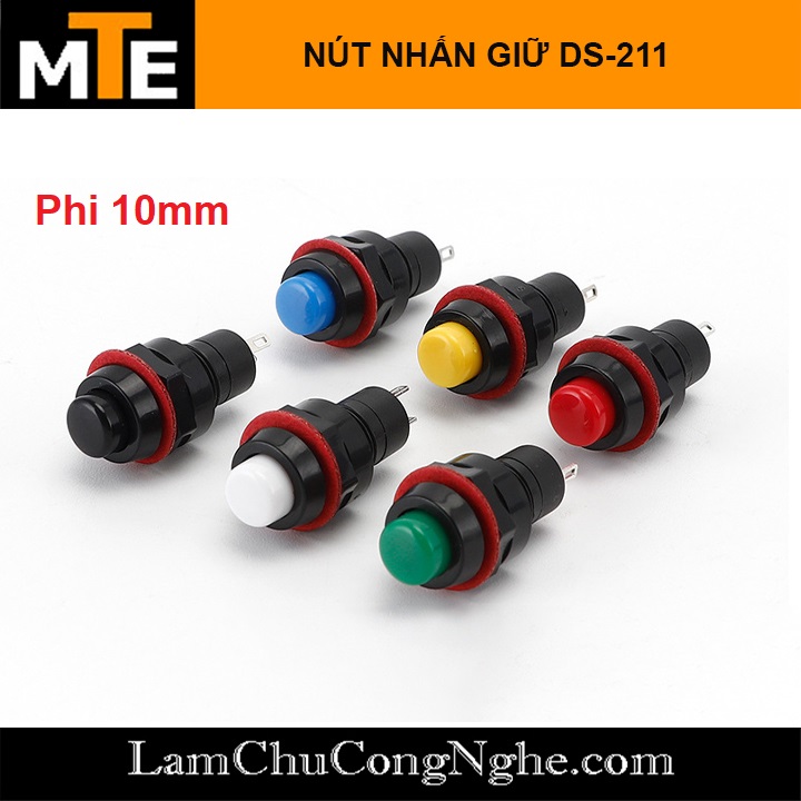 Nút nhấn giữ DS-211 10mm các màu