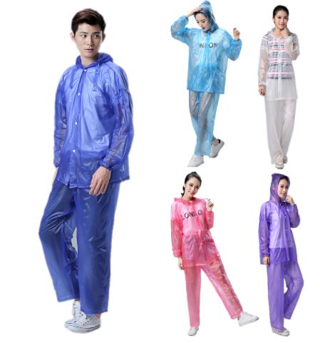 Áo mưa bộ trong suốt chạy xe máy