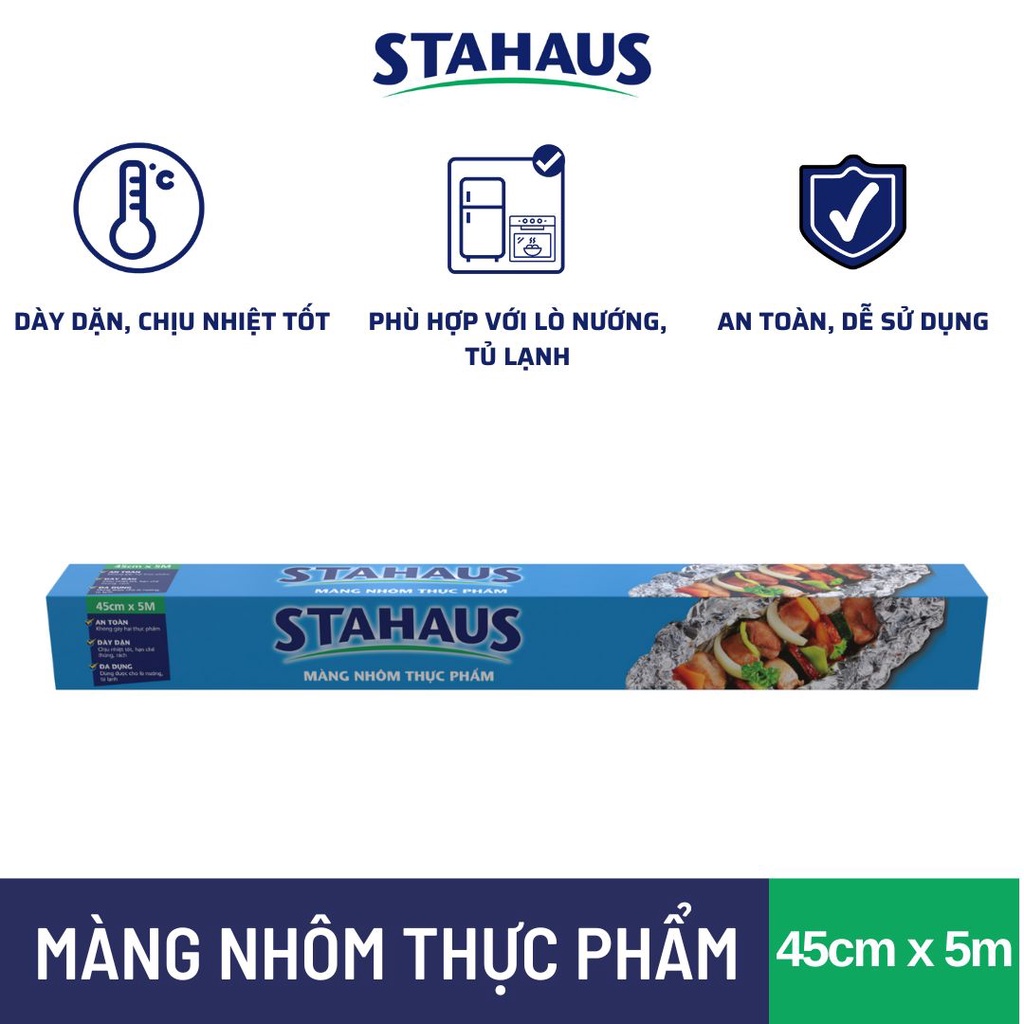 Màng nhôm thực phẩm STAHAUS (Giấy bạc nướng thực phẩm)