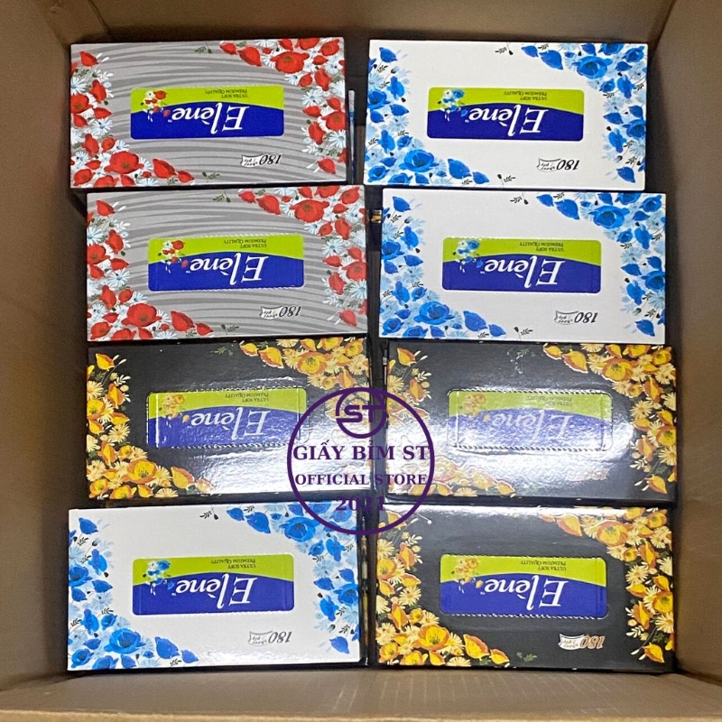 Giấy ăn rút lụa Elene Hộp giấy 180 tờ x 2 lớp