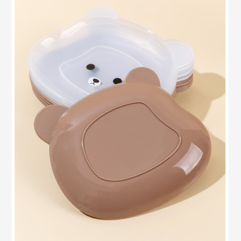 Practical bear shape plastic dish for snack food, decorative plastic dish table with tray-Hause