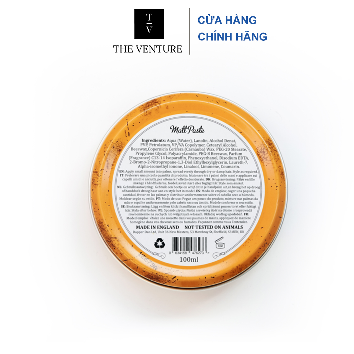 Sáp Vuốt Tóc Nam Dapper Dan Matt Paste Pomade - 100 ml