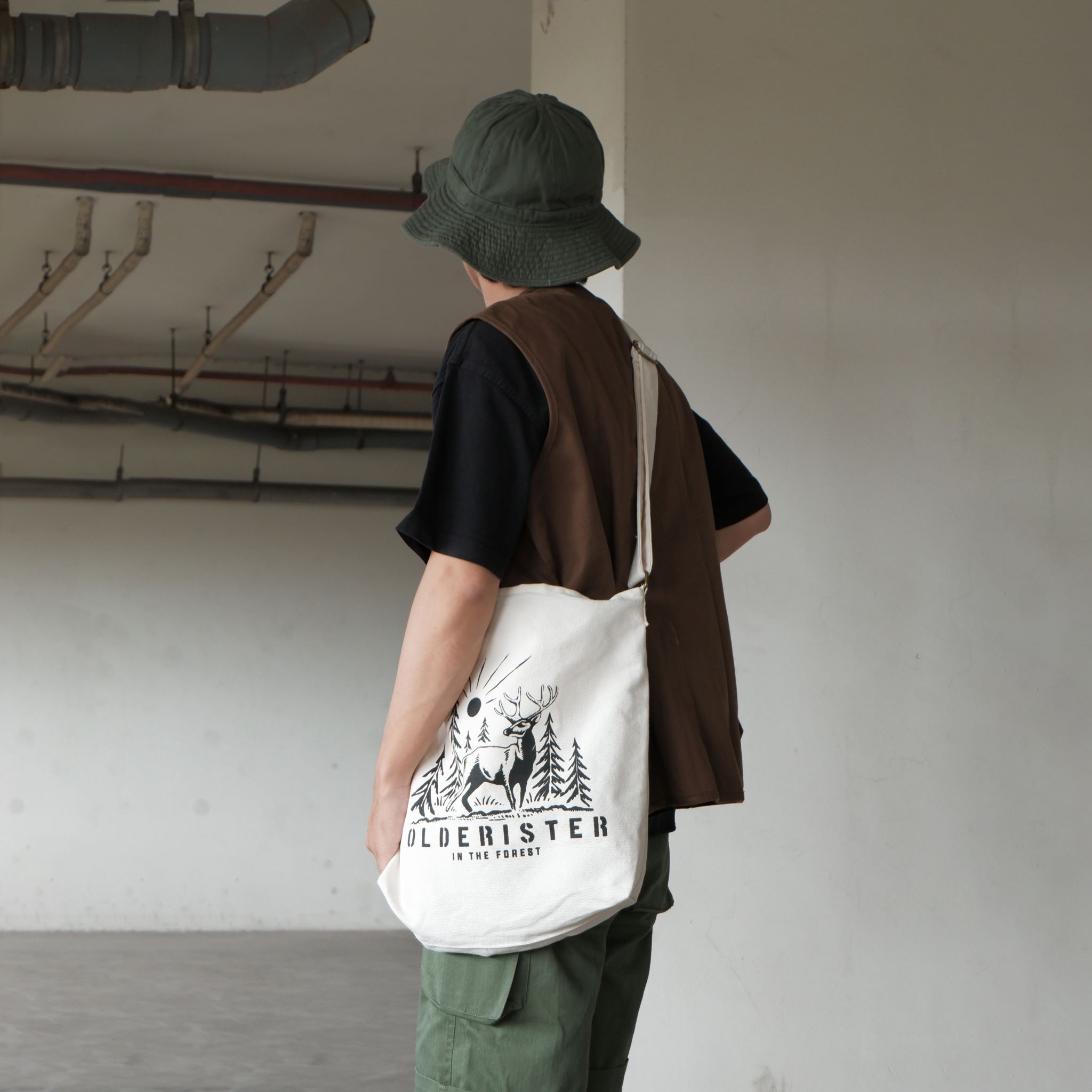 Túi Tote đeo chéo canvas Nature - Olderister