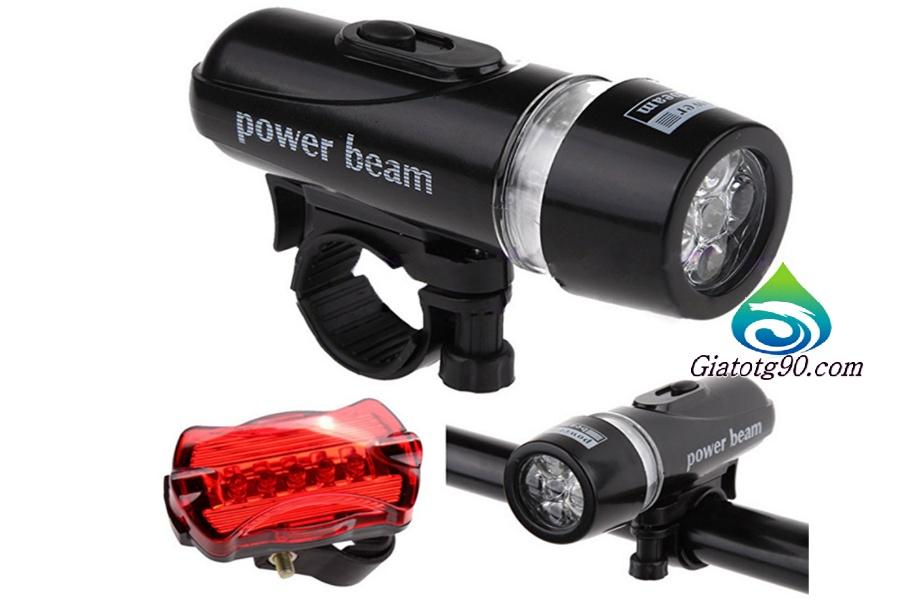 Bộ đèn pin gắn xe đạp và đèn chiếu hậu 5 LED WJ-101 J (Đen đỏ) - Không thể rẻ hơn - Nhập Mã Voucher '' GIATOTG90KM " để giảm 10-20%