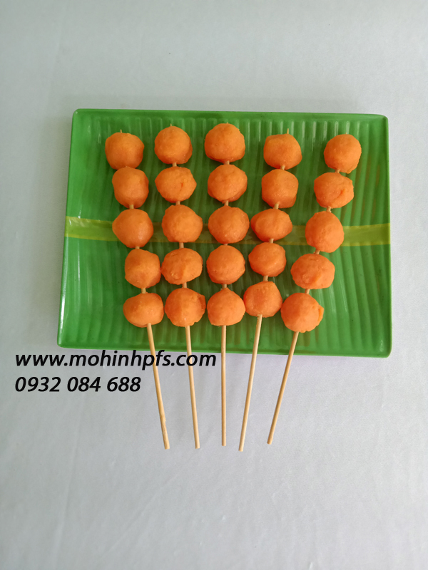 Tôm viên_mô hình xiên que bằng nhựa