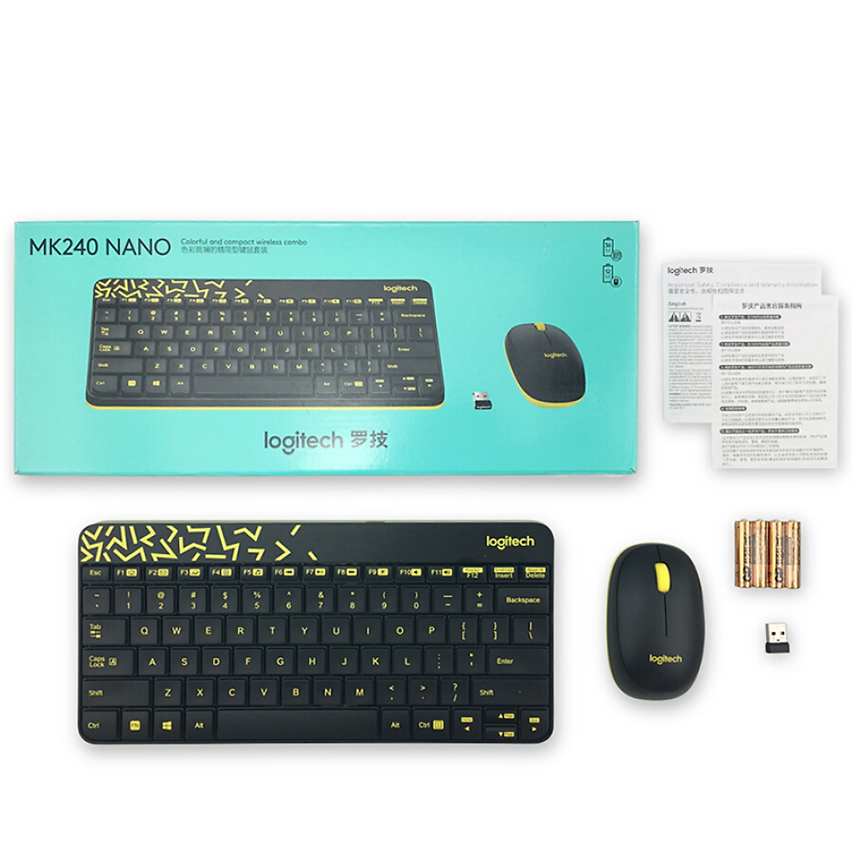 Combo bàn phím chuột không dây logitech MK240 Nano