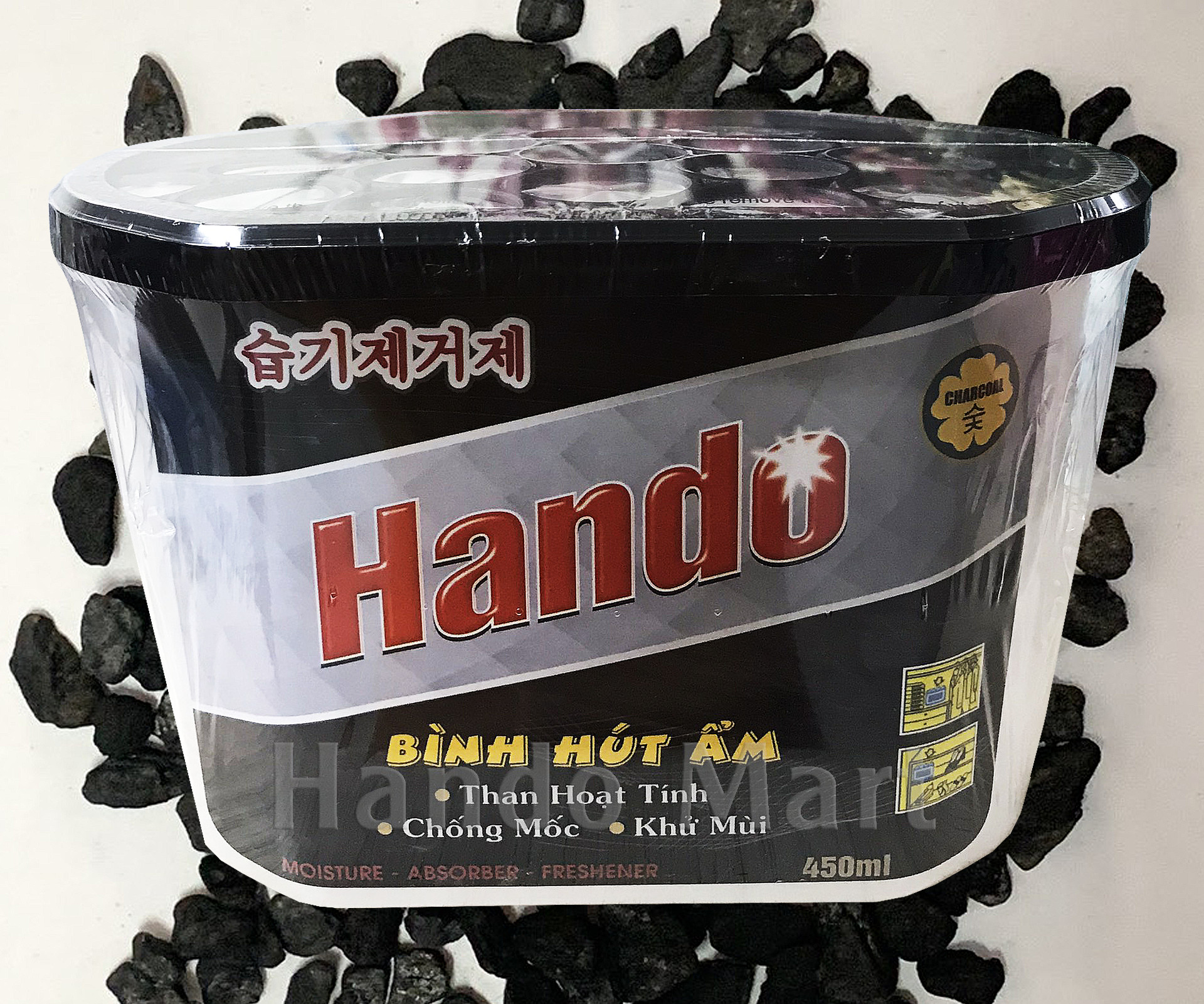 Bình hút ẩm Hando 450ml than Hoạt tính