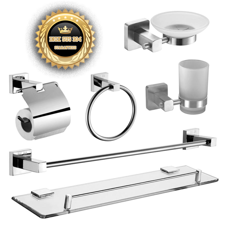 Bộ phụ kiện Inox 6 món trong phòng tắm Eurolife EL-P02