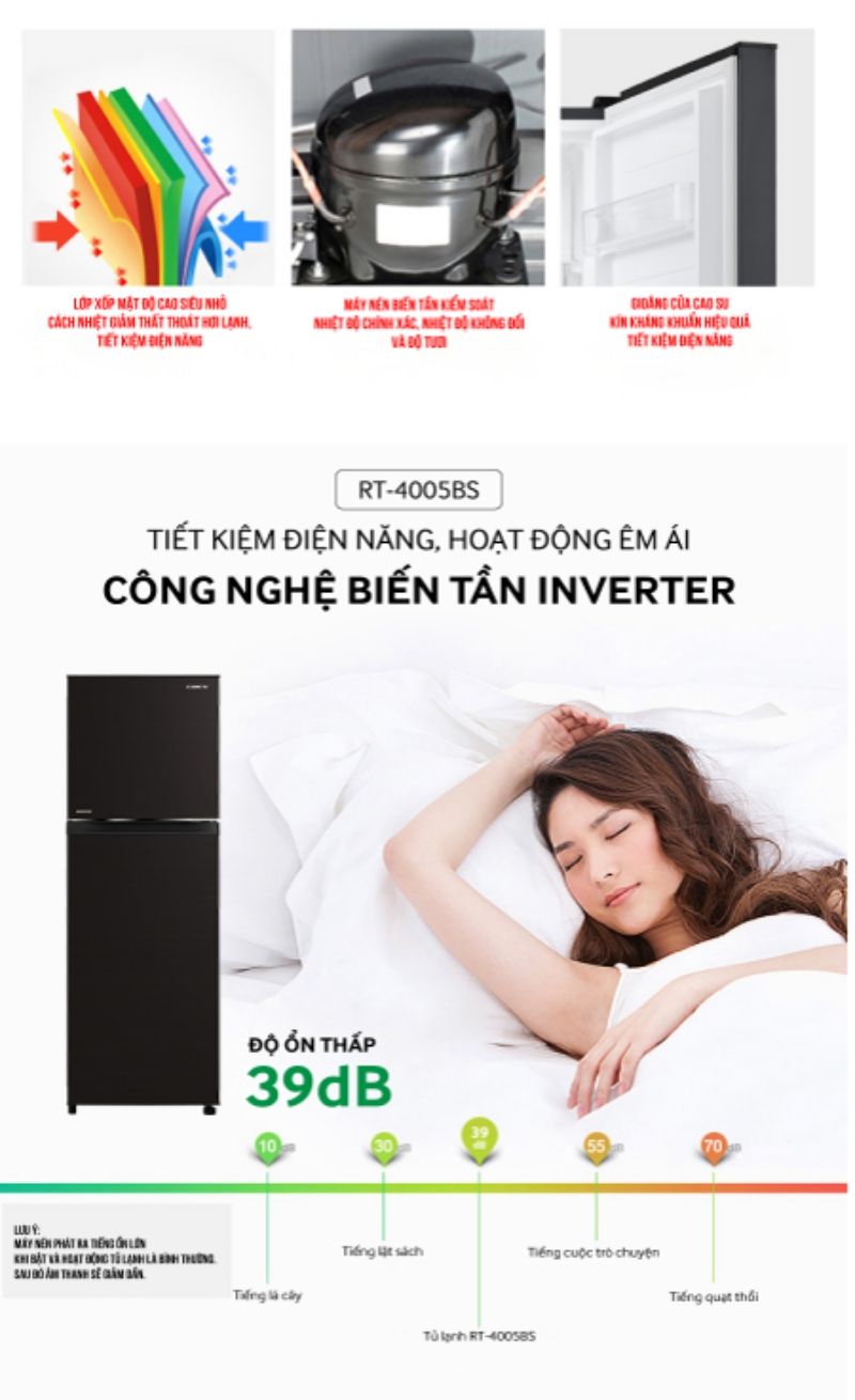 Tủ lạnh 2 cửa Inverter Coex RT-4005BS 255 Lít