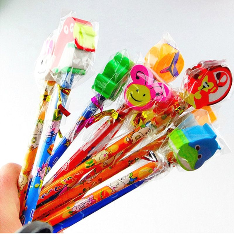 COMBO 10 BÚT CHÌ ĐẦU TẨY HOẠT HÌNH