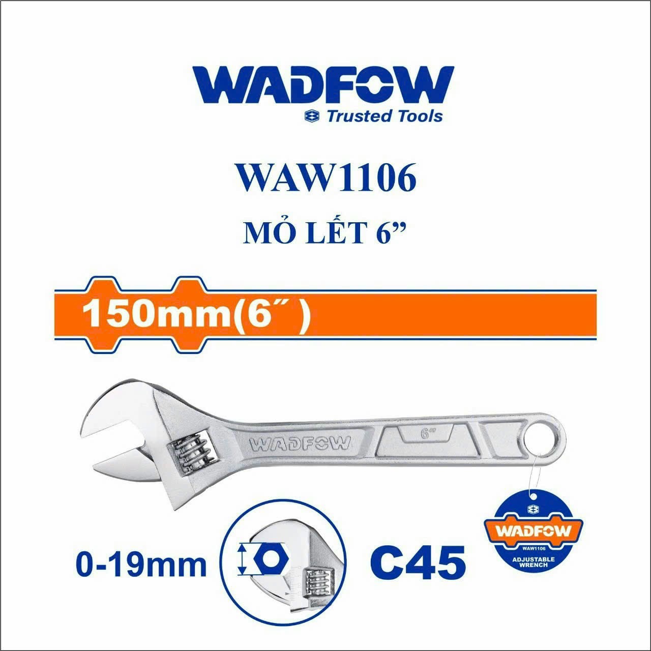 Waw1106 mỏ lết 6" wadfow