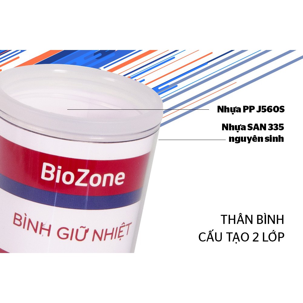 Bình Giữ Nhiệt Biozone 500Ml Nắp Màu Cam