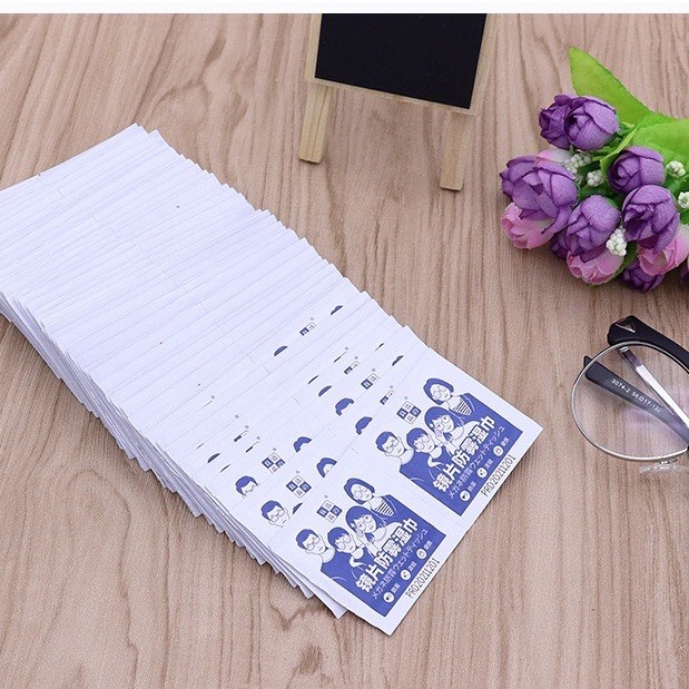Hộp 100 khăn lau kính nano, khăn lau kính chống bám hơi