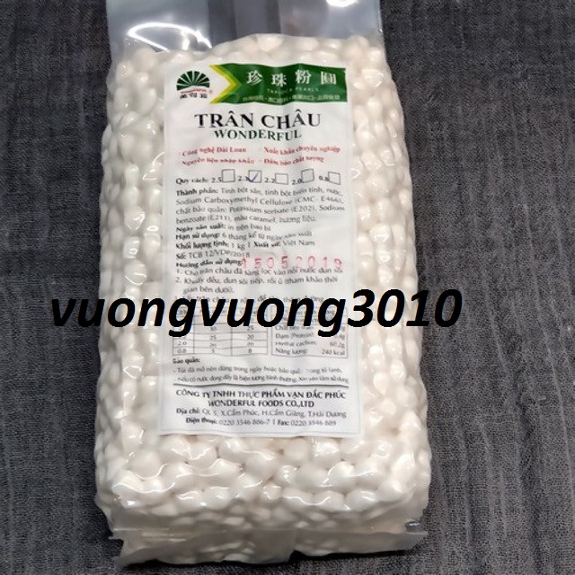 Trân Châu WONDERFUL ( Trắng, Hoàng Kim, Caramel) gói 1kg