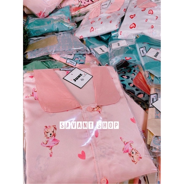 [ MẪU MỚI ] PYJAMA LỤA SATIN TAY NGẮN HOẠ TIẾT ĐẸP KÈM VIDEO