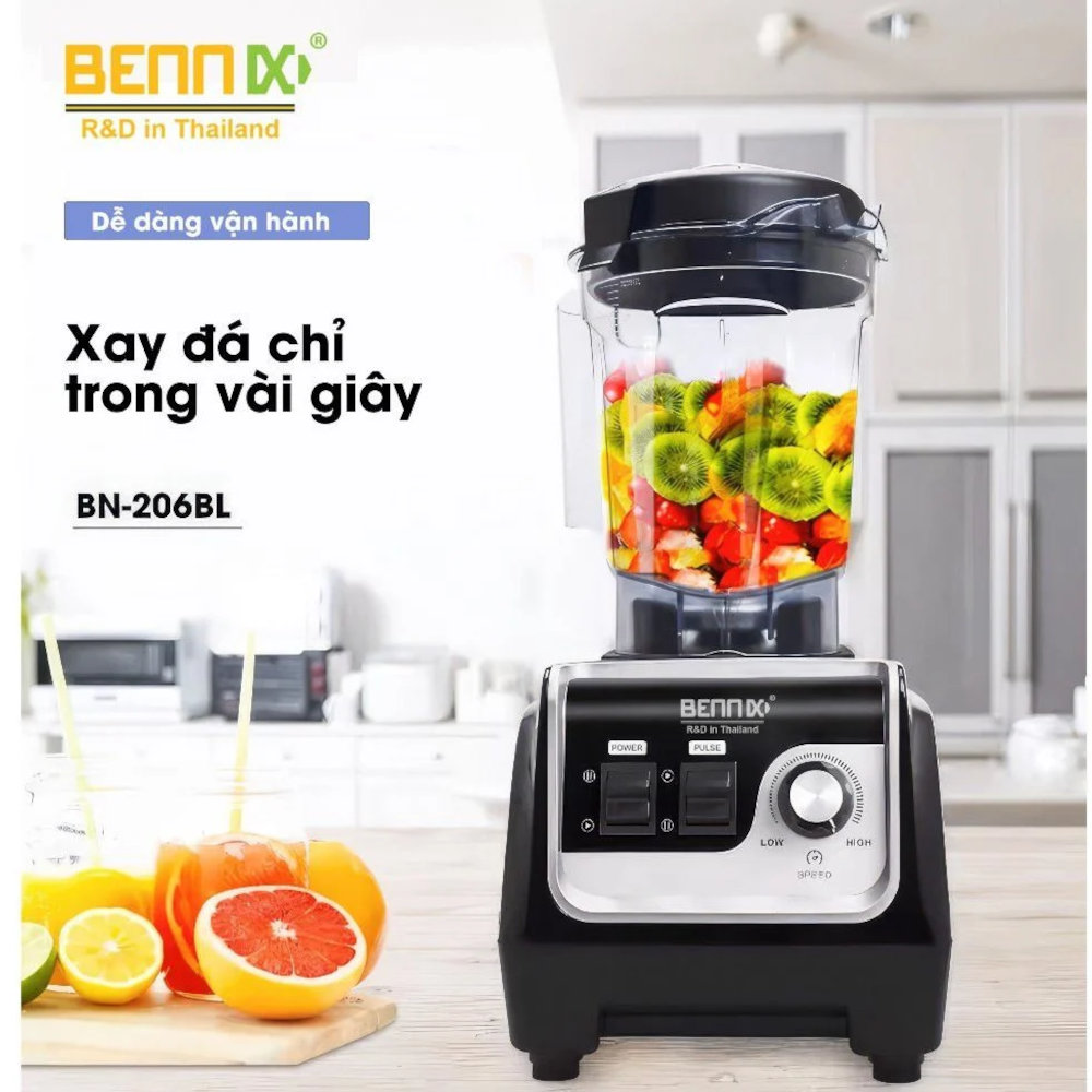 Máy xay công nghiệp Bennix BN-206BL chuyên dụng cho cửa hàng, nhà hàng, công suất 2200W