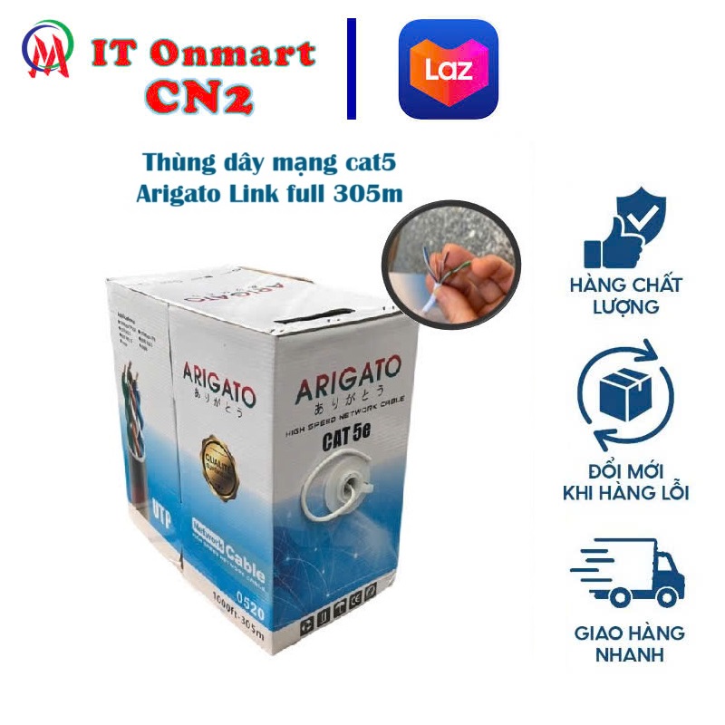 Thùng dây mạng cat5 ARIGATO Link full 305m