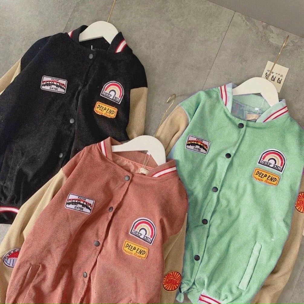 [MIỄN PHÍ VẬN CHUYỂN] Áo khoát nhung kiểu bomber,logo thêu