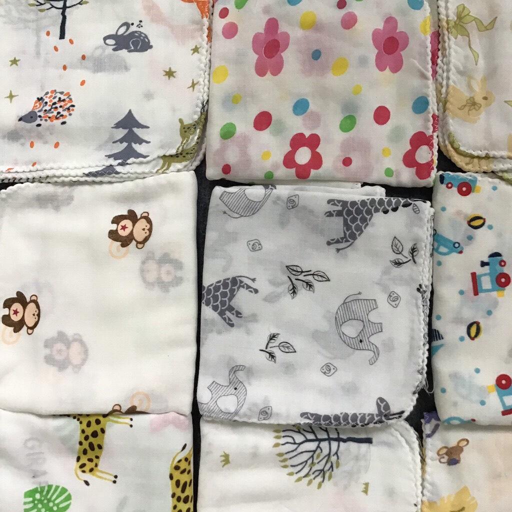 [HCM]Set 10 Khăn Xô Sữa In Hình
