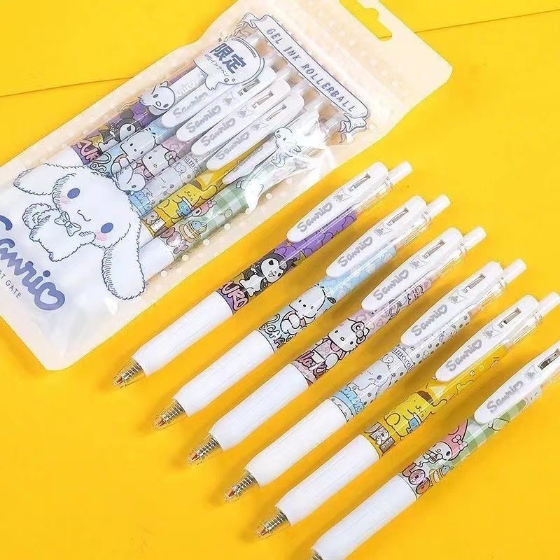 Bút Gel Sanrio Hộp 6 Chiếc Ngòi 0.5Mm