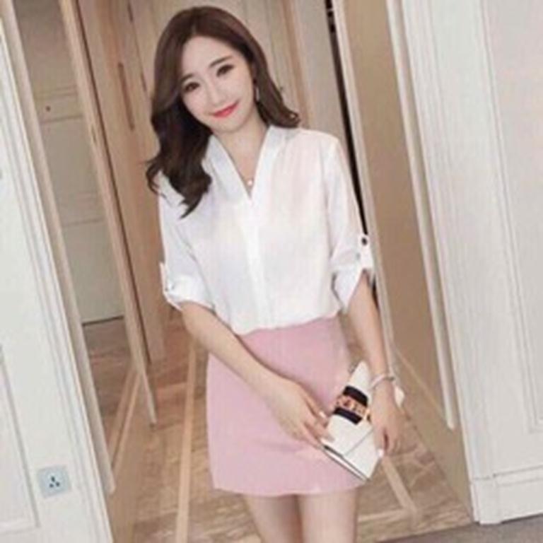 [HCM]Áo Cổ V 2 Màu Công Sở