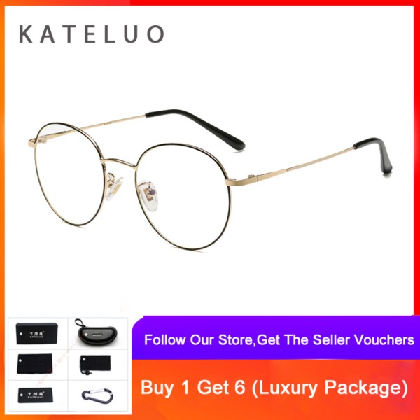 Giá bán KATELUO Fashion Vintage Round Computer Anti Fatigue Radiation-resistant Reading Eyeglasses 9001