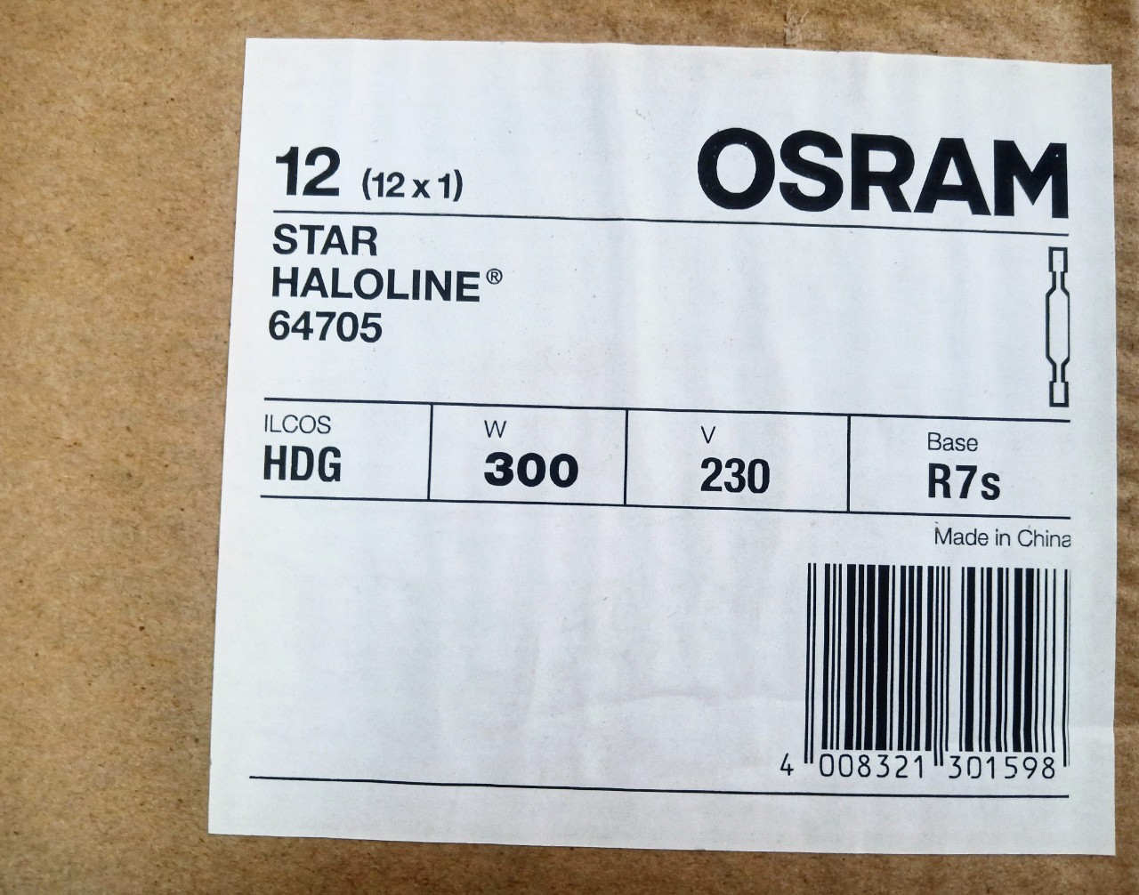 (Sale) Set 2 bóng đèn halogen đũa 300W hãng Osram