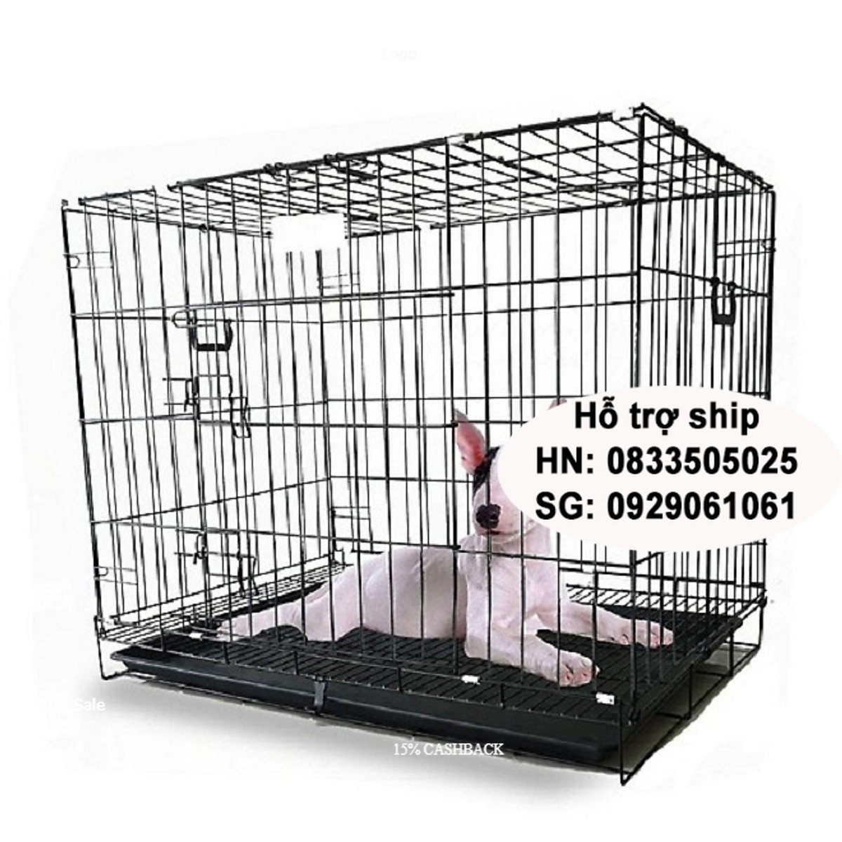 (Lồng SD)- Doremiu - Chuồng chó mèo sơn tĩnh điện Màu đen Vân đá chó phù hợp chó và mèo (được chọn màu) bảo hành 6 tháng