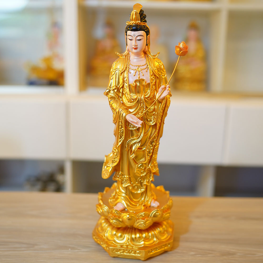 Tượng Tây Phương Tam Thánh Đứng 50cm (Vàng)