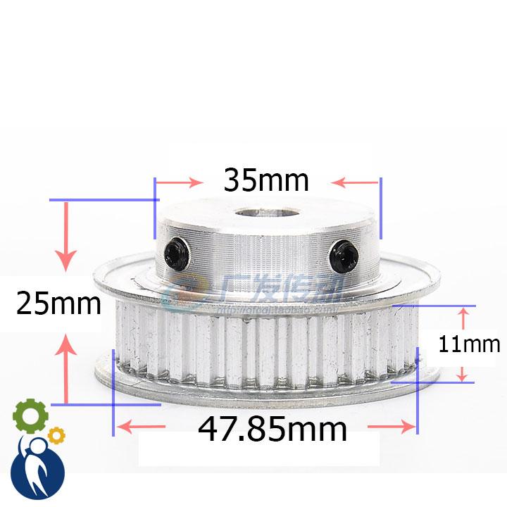 Buly, puly, pulley xl trục 5mm - 30 răng, sử dụng với dây đai xl