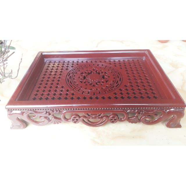 Khay Ấm Chén Nhựa Giả Gỗ Loại Sịn