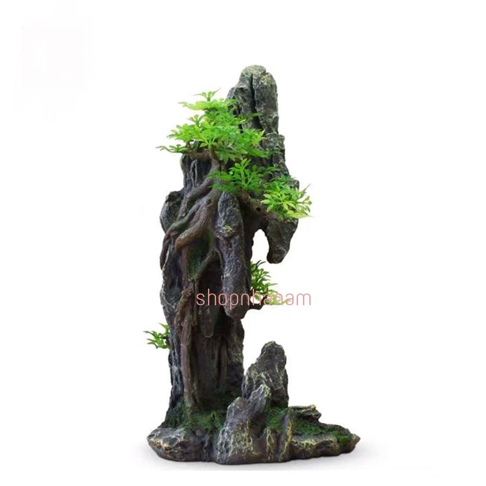 Mô hình non bộ cây cổ thụ lũa bể cá thủy sinh