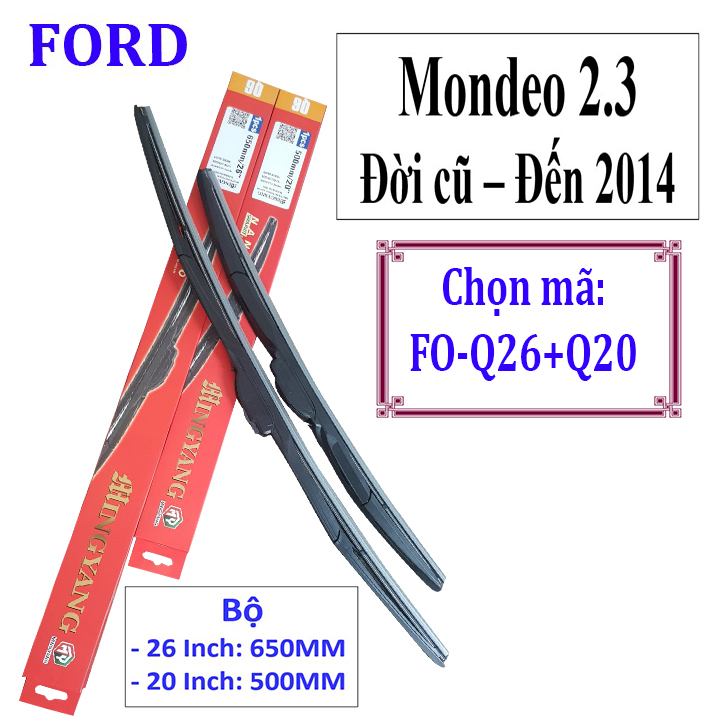 Bộ 2 thanh gạt nước mưa ô tô đa năng Nano cao cấp dành cho hãng xe Ford: Transit-Ecosport-Everest-Focus-Fiesta-Ranger-Mondeo-Escape-Mustang