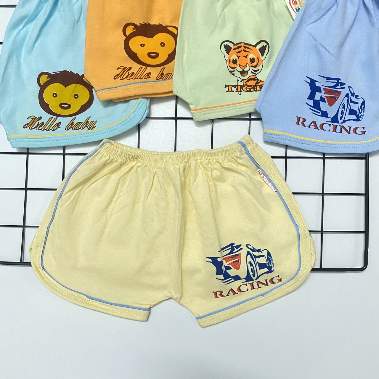 [HCM]Quần đùi lẻ cho bé trai bé gái (1 cái) -Mẫu thể thao màu nhạt SUSU - Chất vải 100% cotton mềm - Size 5-25kg