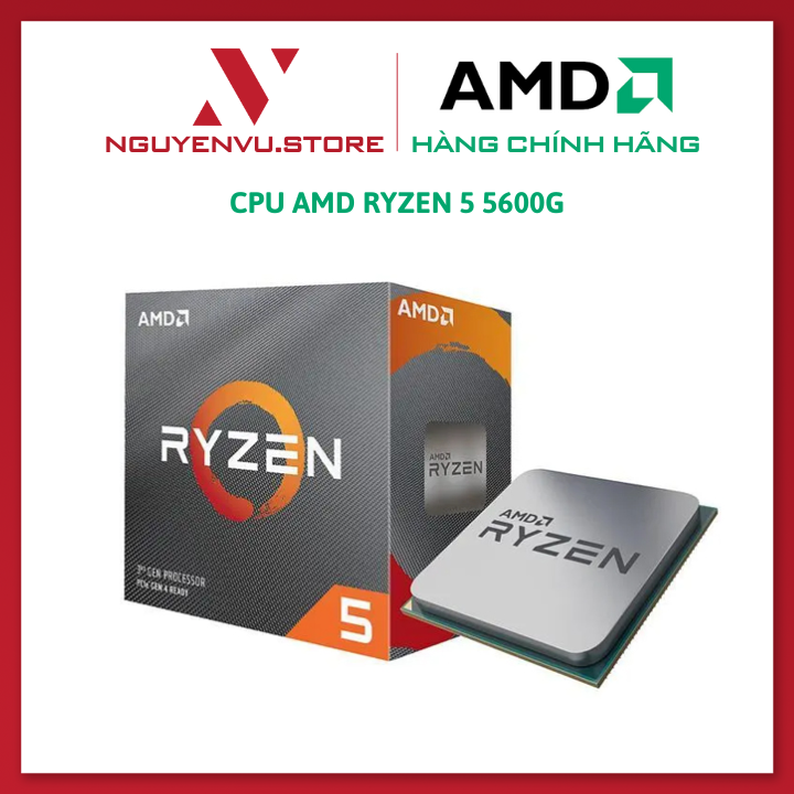 CPU AMD Ryzen 5 5600G 3.9GHz Upto 4.4GHz 19MB 6Cores,12 Threads 65W Socket