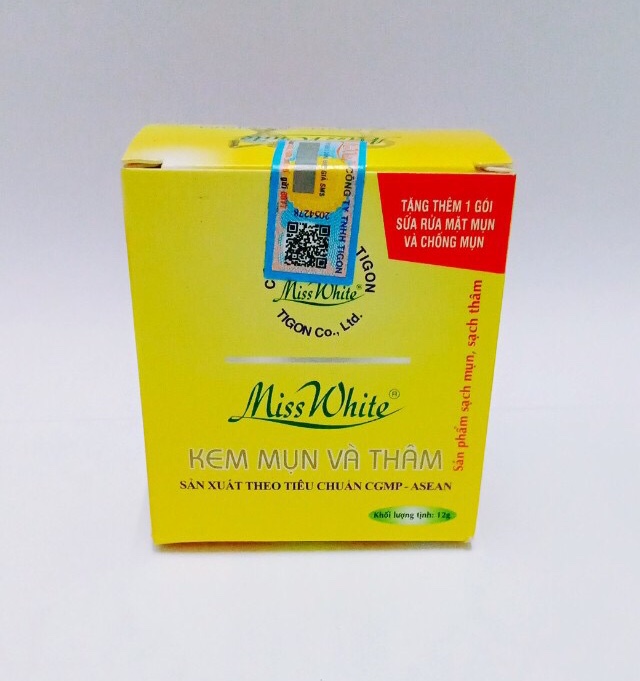Kem mụn Miss White 12g